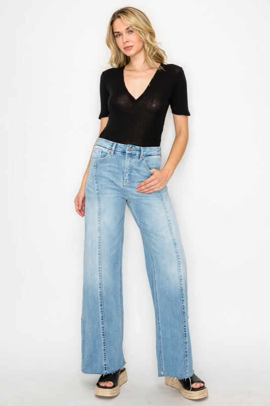 AT2078WDLT INSEAM TRANSFORM WIDE LEG JEANS - Sleekdenim.com
