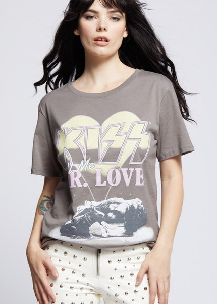 KISS Dr. Love Vintage Graphic Boyfriend Tee - Sleekdenim.com