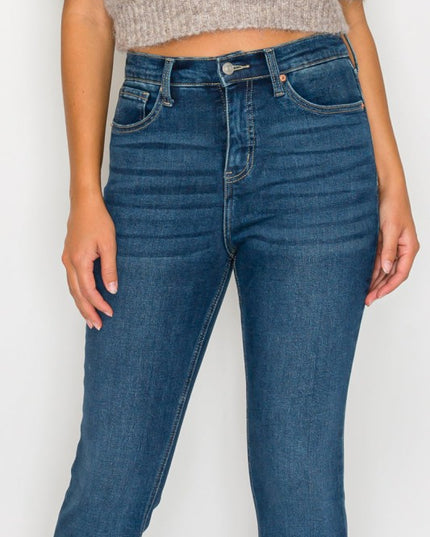 AT20004D - TUMMY CONTROL HIGH RISE BOOTCUT JEANS * - Sleekdenim.com