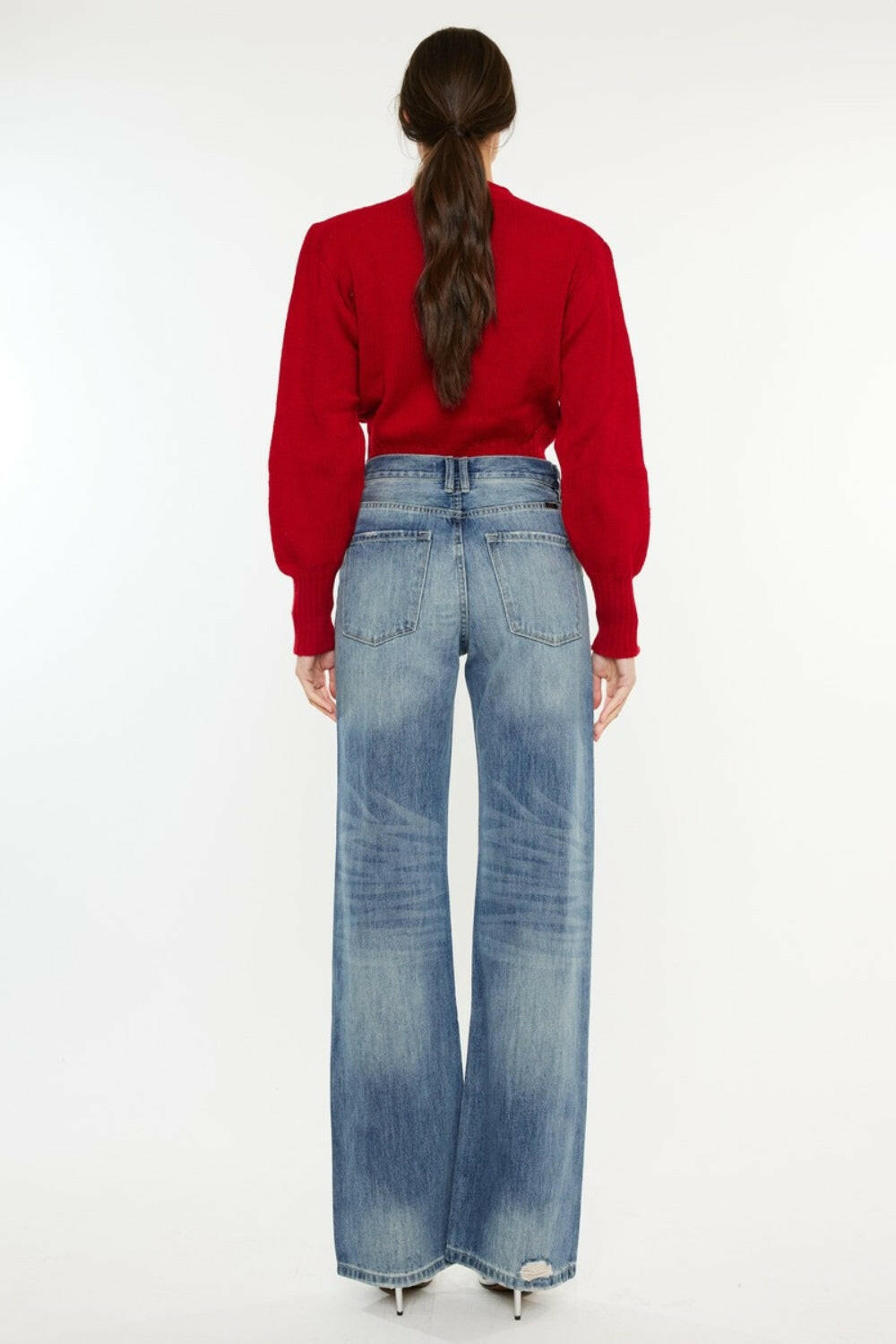 Kancan Distressed High Waist Bootcut Jeans | Sleekdenim.com