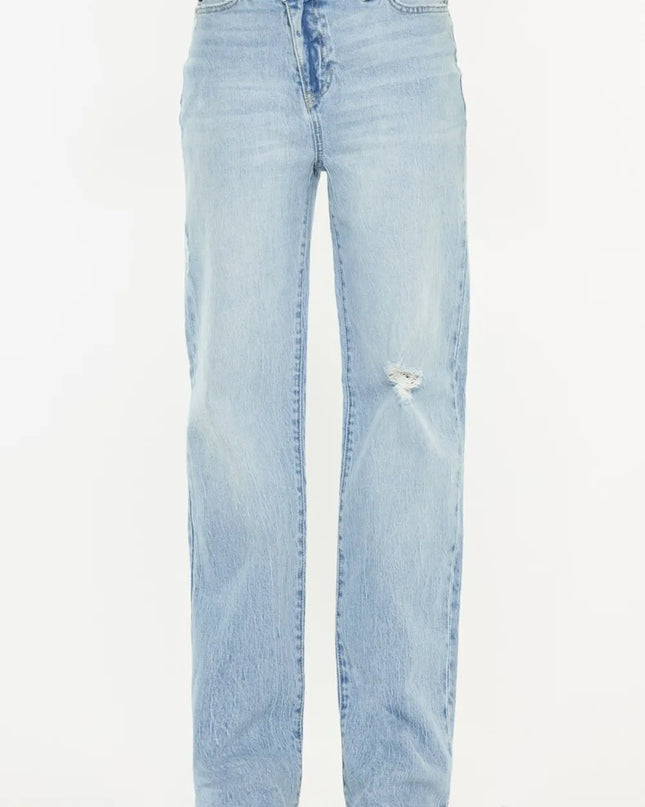 Kancan Distressed High Waist Straight Jeans - Sleekdenim.com