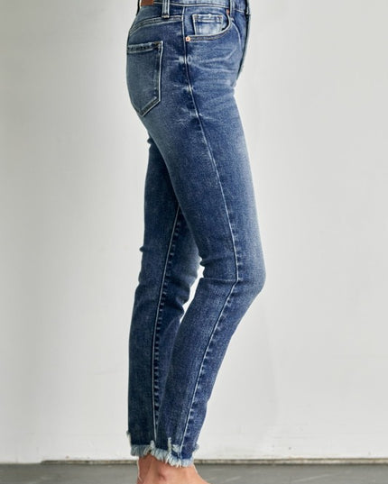 AT1068SKM HIGH RISE BUTTON SKINNY - Sleekdenim.com