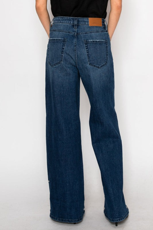 AT2108WDD - High Rise A-Wide Jeans - Sleekdenim.com
