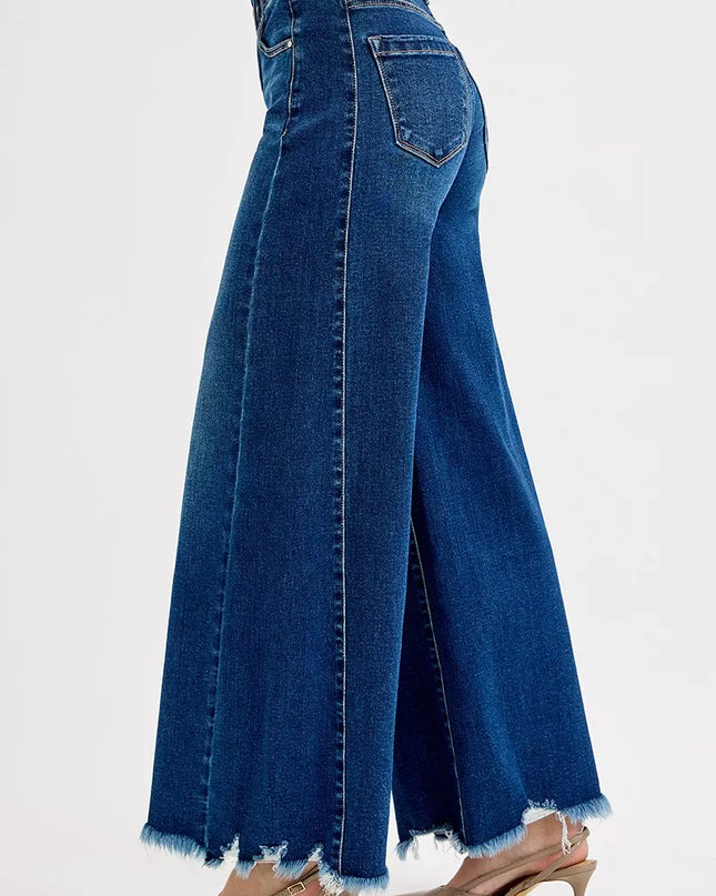 RISEN Full Size High Rise Ankle Wide Jeans Plus Size - Sleekdenim.com