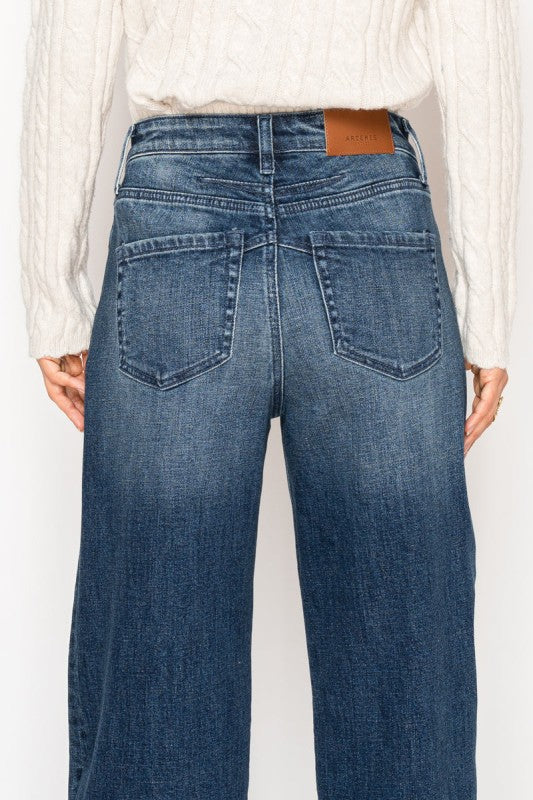 AT2110WDD TUMMY CONTROL HIGH RISE A-WIDE JEANS - Sleekdenim.com