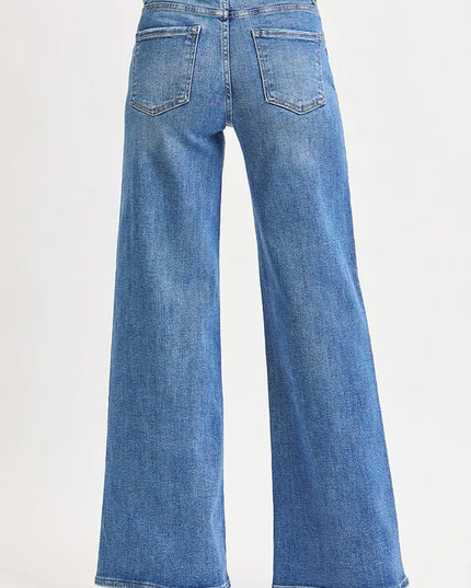 RISEN Full Size High Rise Wide Leg Jeans Plus Size - Sleekdenim.com