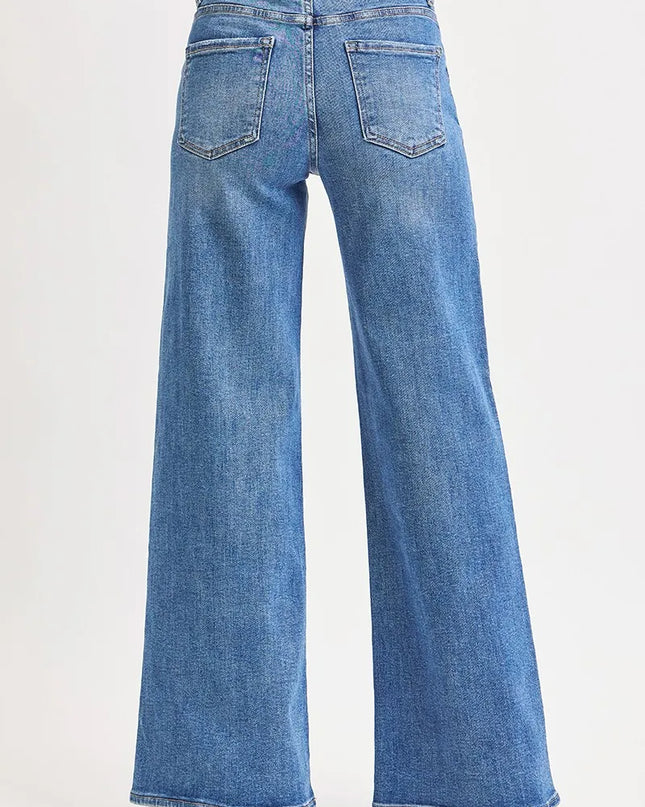 RISEN Full Size High Rise Wide Leg Jeans Plus Size - Sleekdenim.com