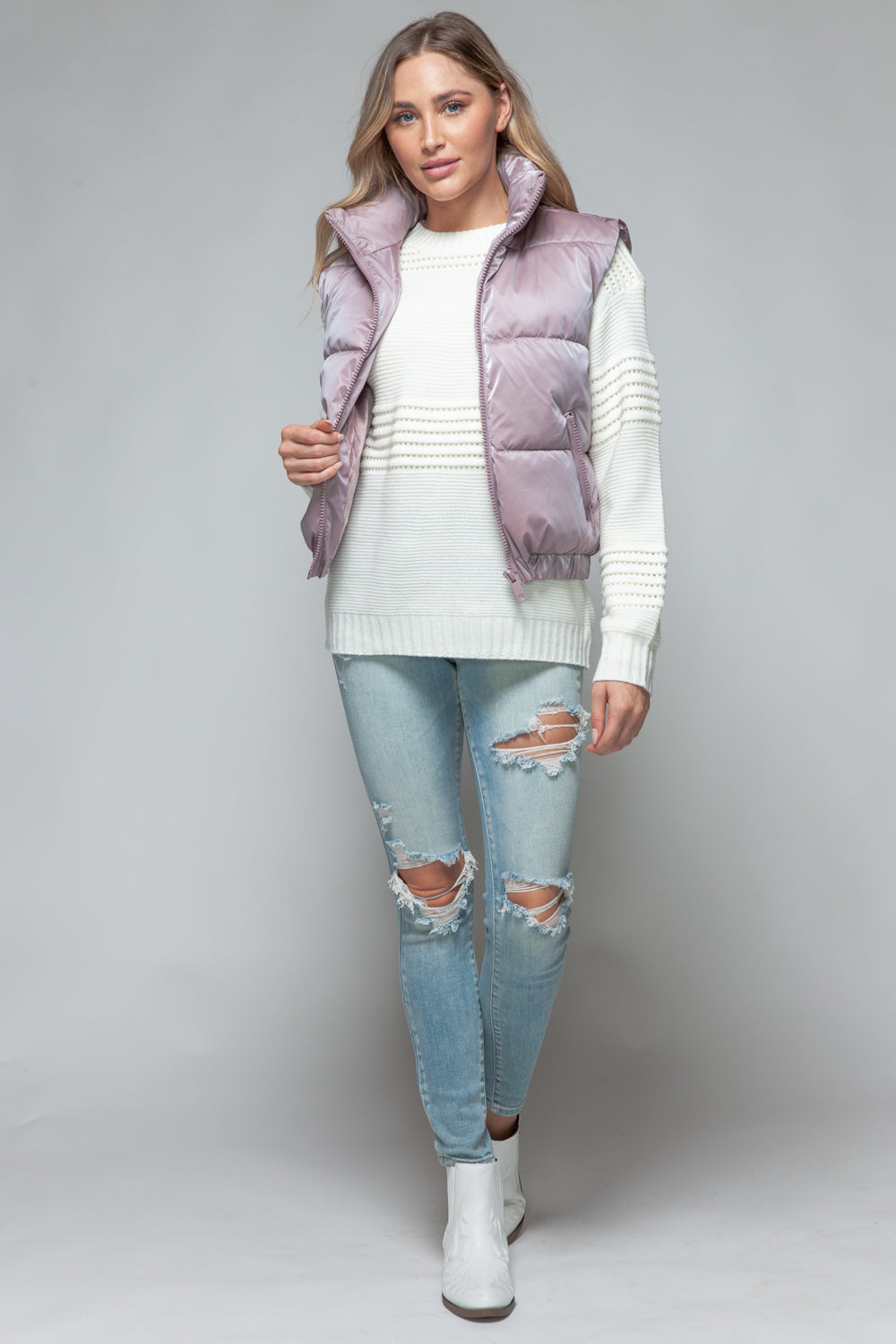 Snobbish Fine Fur Lining Quilted Puffer Vest