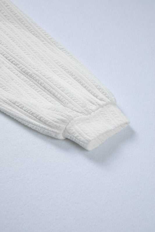 Solid Textured Drop Shoulder Peplum Top - Sleekdenim.com