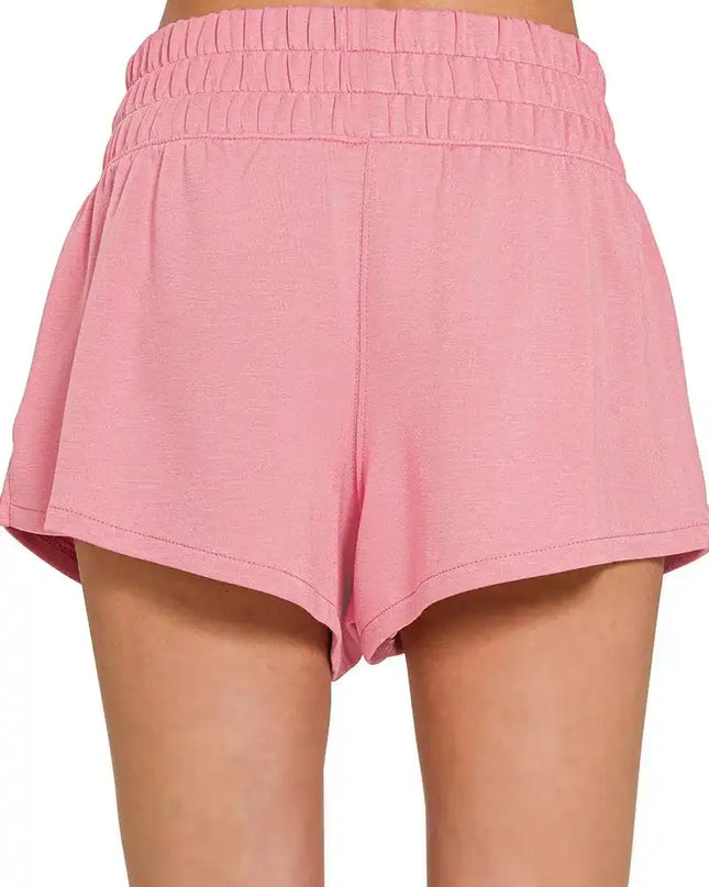 Zenana Scuba Long Sleeve Sweatshirts & Shorts Set - Sleekdenim.com