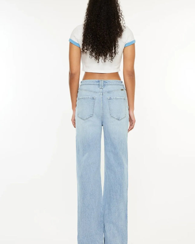 Kancan Distressed High Waist Straight Jeans - Sleekdenim.com