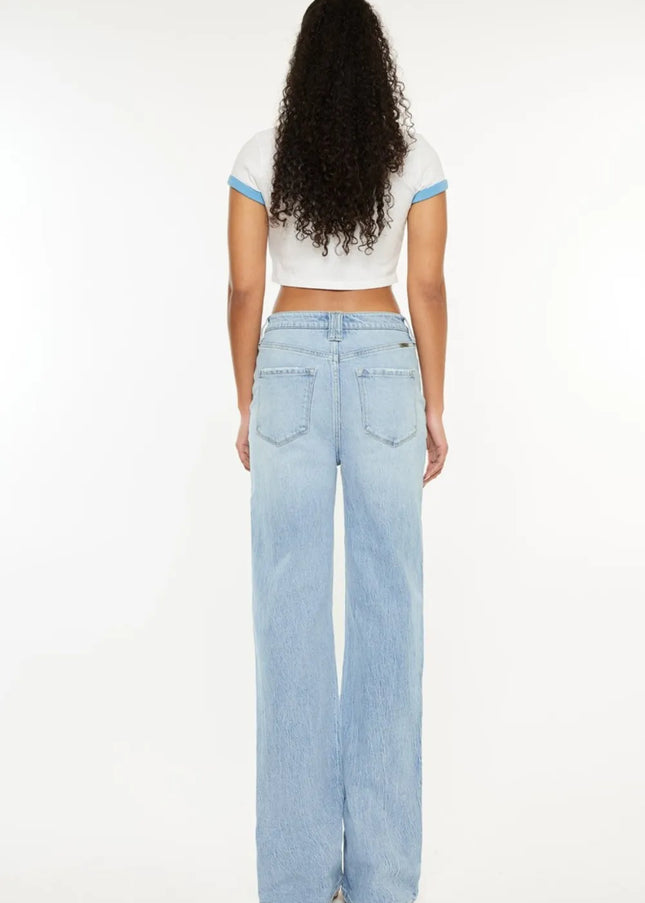 Kancan Distressed High Waist Straight Jeans - Sleekdenim.com