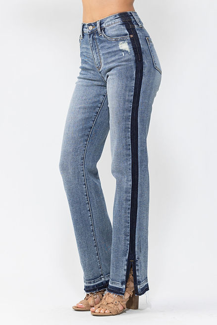 Judy Blue High Rise, Straight Jean with Seam Detailing - JB88641