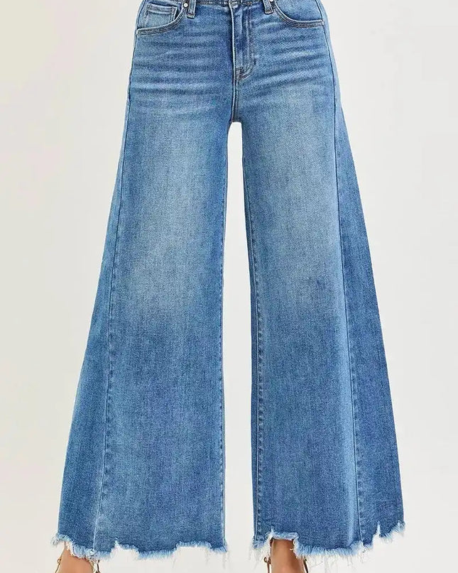 RISEN High Rise Ankle Wide Jeans - Sleekdenim.com