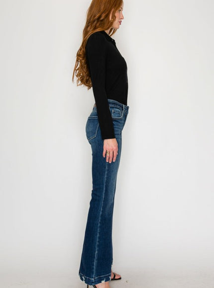 AT1017FLD - MID RISE SUPER FLARE JEANS - Sleekdenim.com