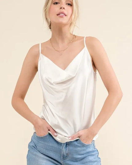 And The Why Satin Cami with Adjustable Strap - Sleekdenim.com