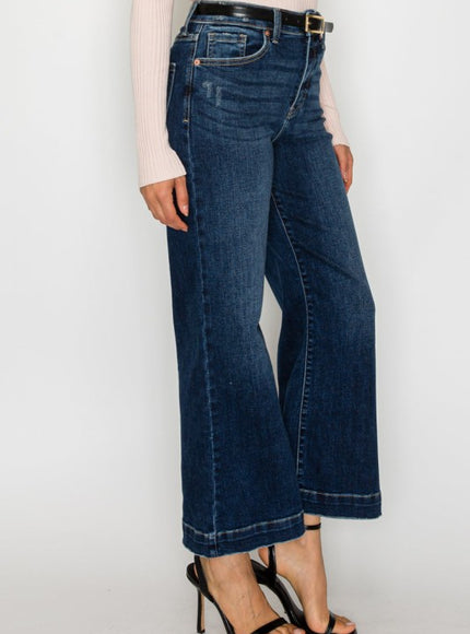 Artemis Vintage AT2012PZD - HIGH RISE CROPPED PALAZZO JEANS - Sleekdenim.com