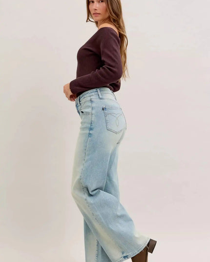 Judy Blue High Waist Column Straight Jeans - Sleekdenim.com