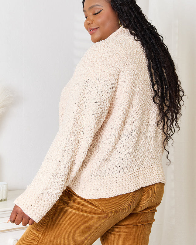 Double Take Open Front Long Sleeve Cardigan - Sleekdenim.com