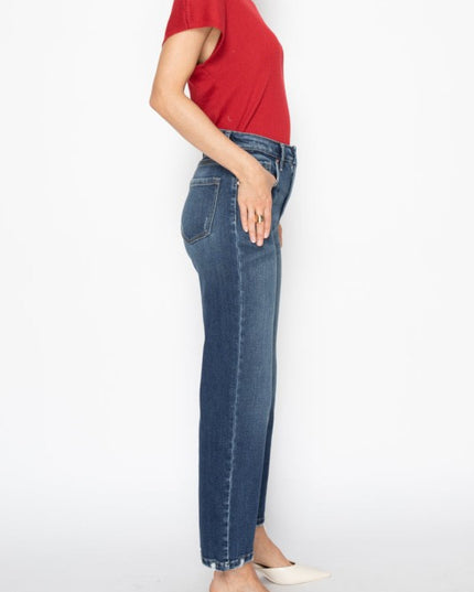 AT1088STDT - TUMMY CONTROL HIGH RISE STRAIGHT JEAN - Sleekdenim.com