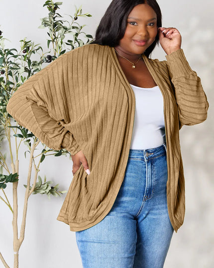 Basic Bae Full Size Ribbed Cocoon Cardigan - Sleekdenim.com