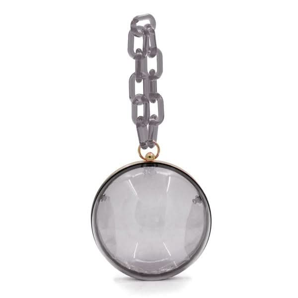 Acrylic Chain Handle See Thru Ball Crossbody Bag - Sleekdenim.com