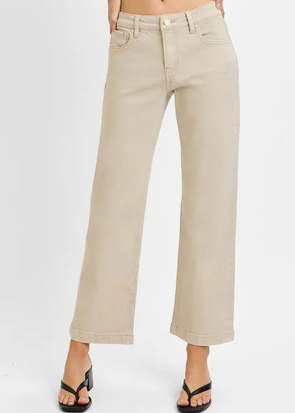 RISEN Full Size Tummy Control Mid Rise Ankle Straight Jeans Plus Size - Sleekdenim.com