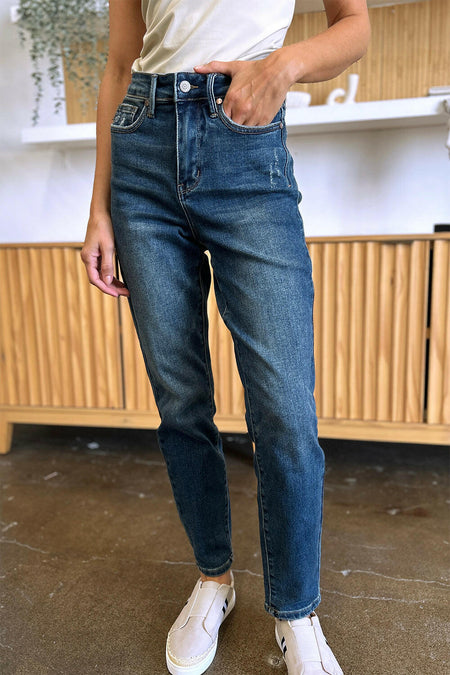 Judy Blue Full Size Tummy Control High Waist Slim Jeans | Sleekdenim.com