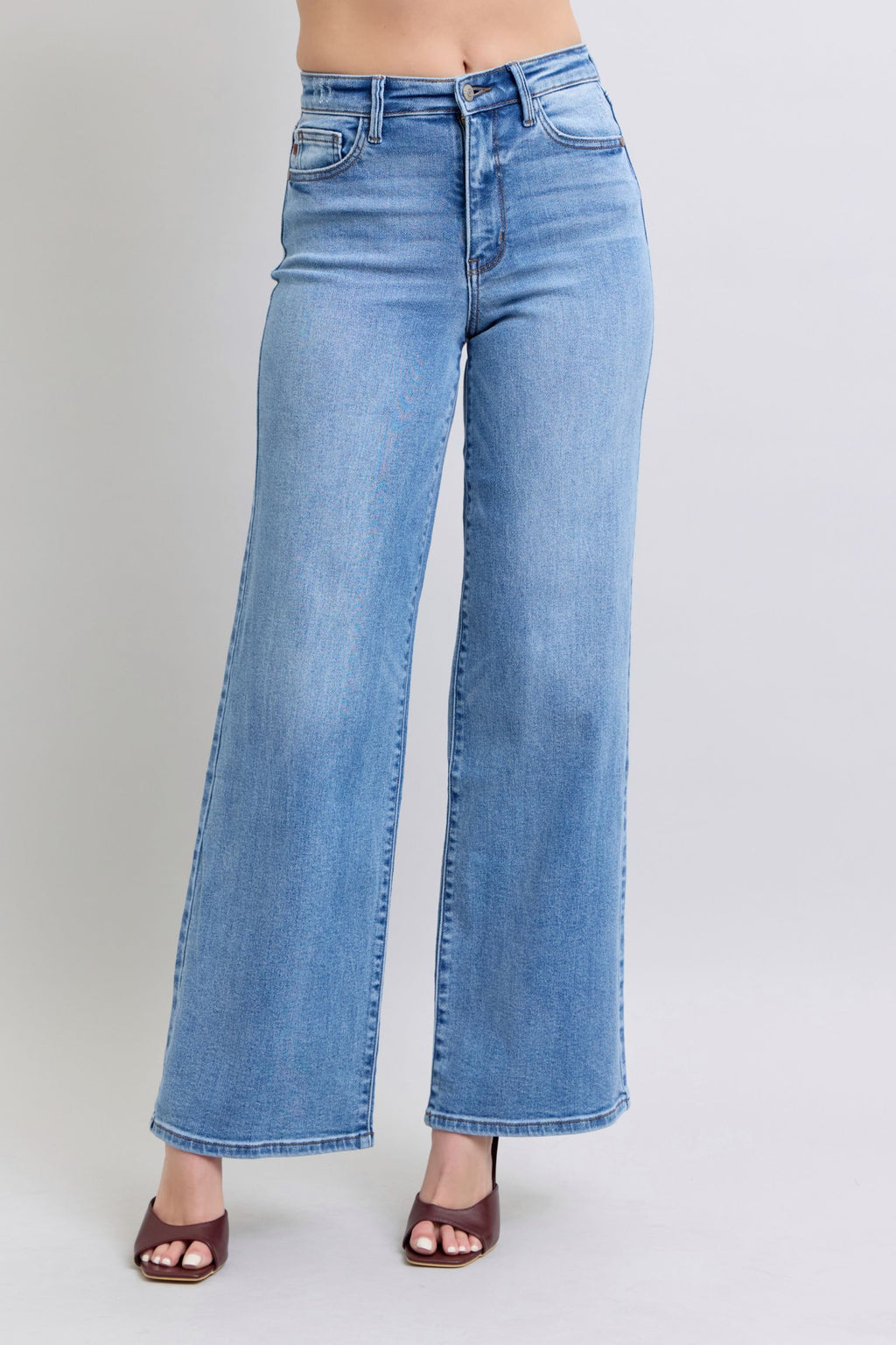 Judy Blue Full Size Wide Leg Jeans with Pockets | Sleekdenim.com