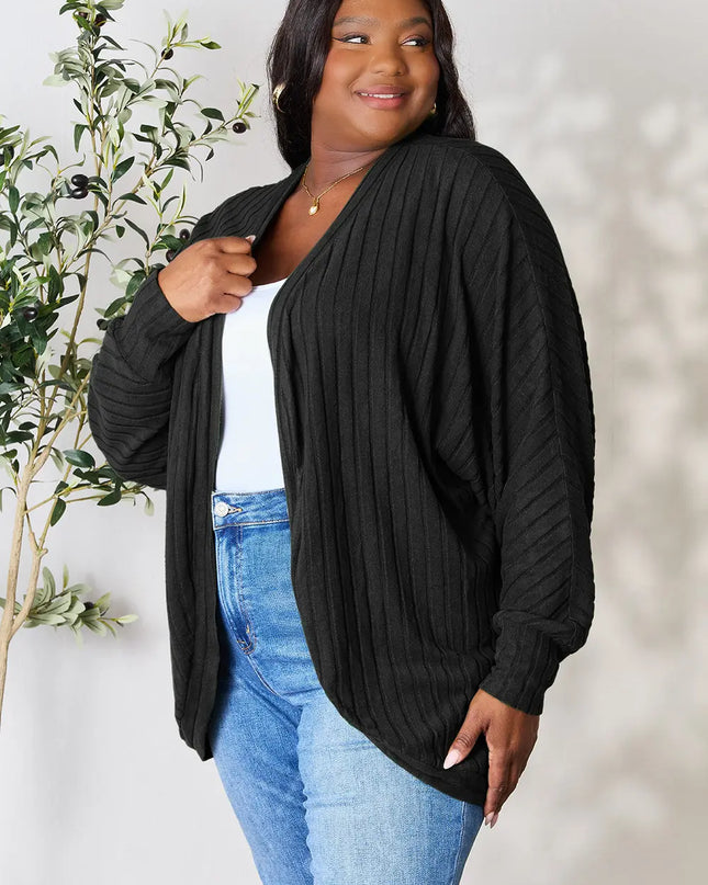 Basic Bae Full Size Ribbed Cocoon Cardigan - Sleekdenim.com
