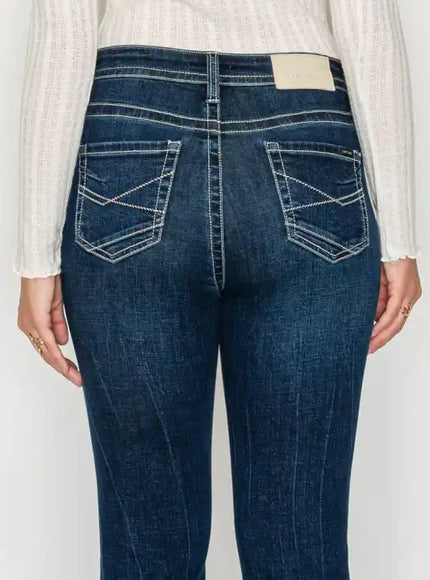 Artemis Vintage AT2106BTDT - TUMMY CONTROL HIGH RISE SLIM FLARE JEANS - Sleekdenim.com