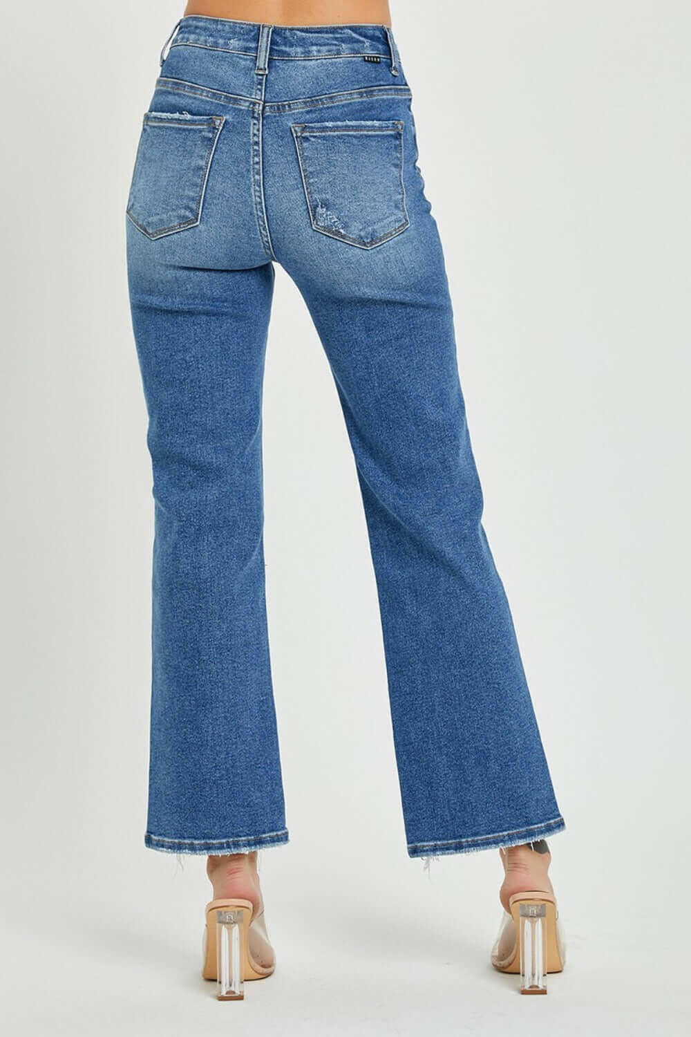 RISEN High Rise Straight Jeans Dark