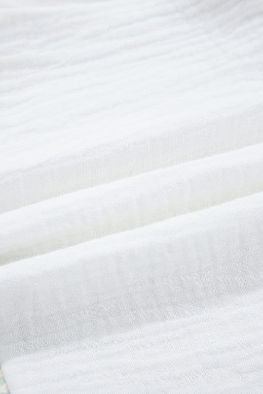 Aemi + Co Floral Gauze Patchwork 3/4 Sleeve Blouse - Sleekdenim.com