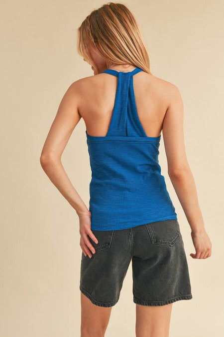 Aemi + Co Scoop Neck Ribbed Tank - Sleekdenim.com