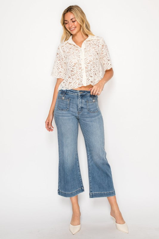 AT1028PZMT - High Rise Crop Palazzo Tummy Control - Artemis Vintage