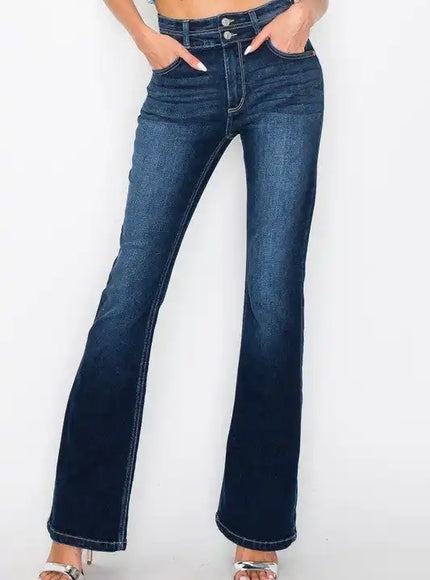 ARTEMIS VINTAGE AT1071BTDT *Tummy Control* High Rise Bootcut Jeans - Sleekdenim.com