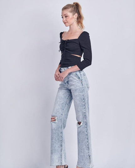 Artemis Vintage AT1013WDL 90's Vintage Stretch Wide Jeans - Sleekdenim.com