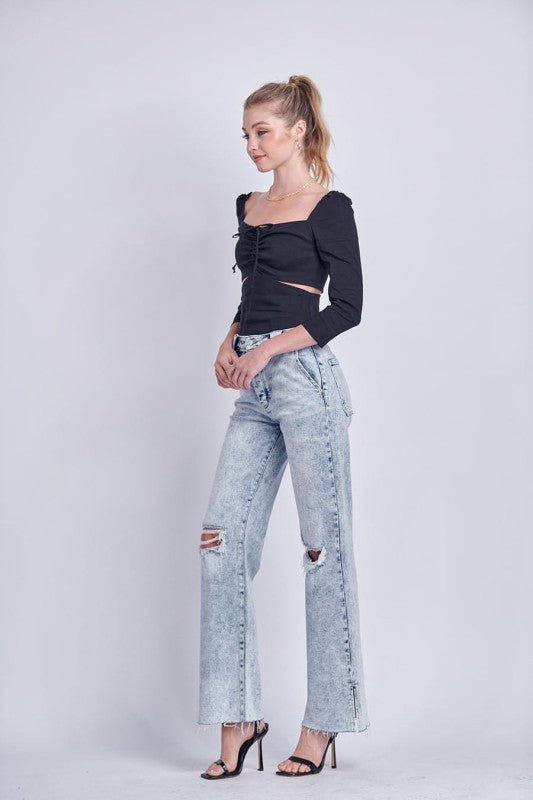 Artemis Vintage AT1013WDL 90's Vintage Stretch Wide Jeans - Sleekdenim.com