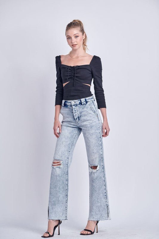 Artemis Vintage AT1013WDL 90's Vintage Stretch Wide Jeans - Sleekdenim.com