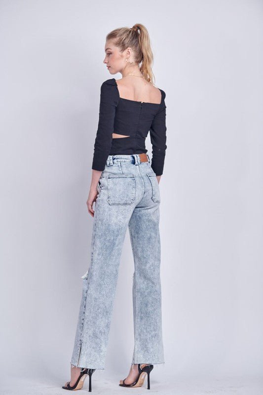 Artemis Vintage AT1013WDL 90's Vintage Stretch Wide Jeans - Sleekdenim.com