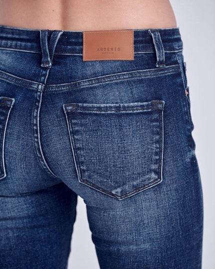 Artemis Vintage AT1044MSKD Mid Rise Full Length Skinny Jeans - Sleekdenim.com