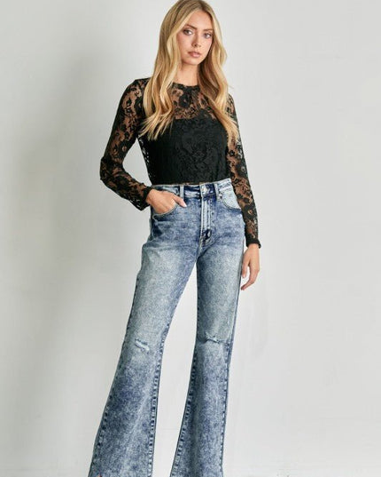 Artemis Vintage AT1078FLM High Rise Stretch Flare Jeans - Sleekdenim.com