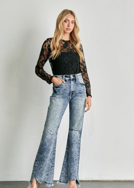 Artemis Vintage AT1078FLM High Rise Stretch Flare Jeans - Sleekdenim.com