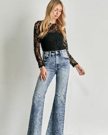 Artemis Vintage AT1078FLM High Rise Stretch Flare Jeans - Sleekdenim.com