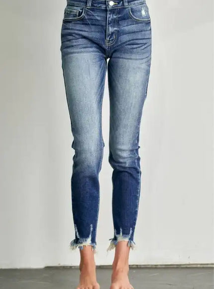 Artemis Vintage AT1090SKM High Rise Double Waist Band Ankle Skinny - Sleekdenim.com