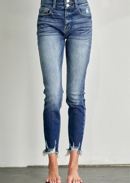 Artemis Vintage AT1090SKM High Rise Double Waist Band Ankle Skinny - Sleekdenim.com