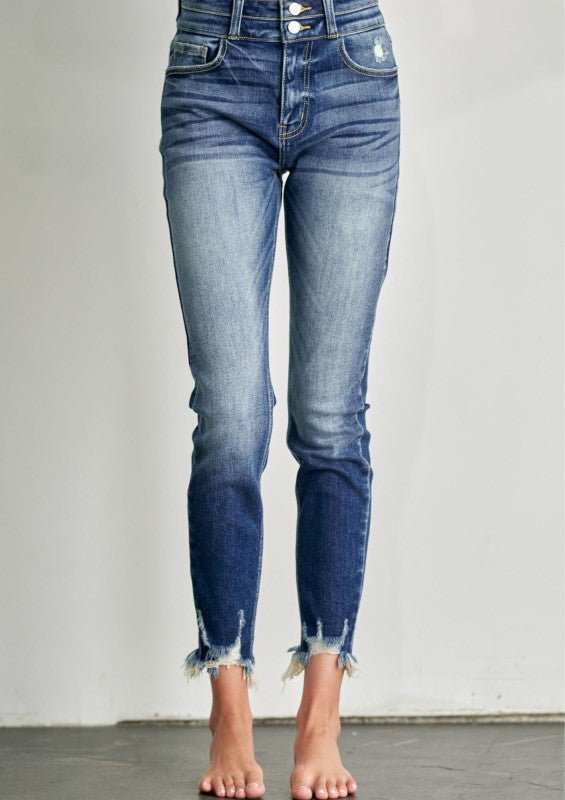 Artemis Vintage AT1090SKM High Rise Double Waist Band Ankle Skinny - Sleekdenim.com
