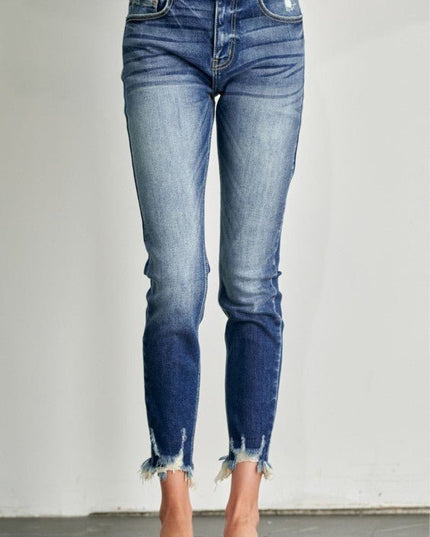 Artemis Vintage AT1090SKM High Rise Double Waist Band Ankle Skinny - Sleekdenim.com
