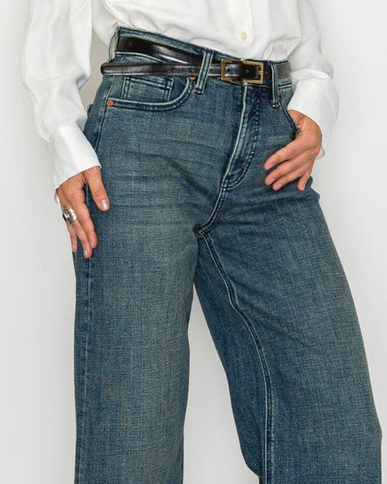 Artemis Vintage AT2061WDMT TUMMY CONTROL HIGH RISE CUFFED WIDE LEG - Sleekdenim.com