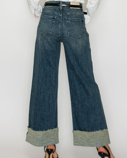 Artemis Vintage AT2061WDMT TUMMY CONTROL HIGH RISE CUFFED WIDE LEG - Sleekdenim.com